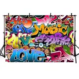 MEHOFOTO 2,1 x 1,5 m Hip Hop 80er 90er Jahre Thema Graffiti Party Dekoration Fotografie Hintergründe Requisiten Porträt Personalisiertes Fotostudio Booth Hintergrund Banner