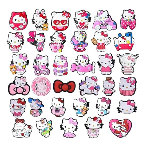 35 Stück Cartoon Anstecker SchuhanhäNger, DIY Anime Schuhdekoration Schuh Anhänger, Cartoon Schuhdekoration Charms, Süß Zum Dekorieren von Schuhen, Schuh-Charm für Kinder Mädchen Erwachsene, Rosa