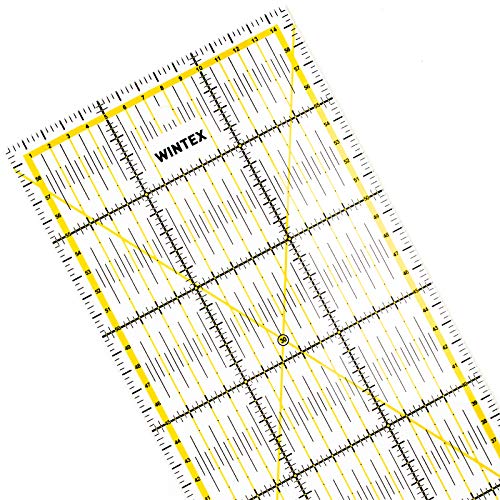 WINTEX Patchwork Lineal – Schneidelineal 15x60 cm, mit cm-Raster und Winkelanzeige – Rollschneider-Lineal, Nählineal, Schneidelineal – ideal zum Nähen und Basteln