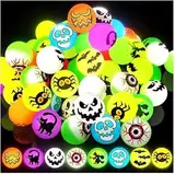 24 Stück Halloween Luminous Flummi Leuchtend Flummies,Halloween Flummi Im Dunkeln leuchtende Springende Bälle 27mm Gummiball Springball Hüpfball,für Halloween Spielzeug Geschenk Süßes oder Saures