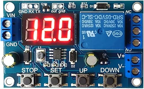 Heemol Batteriewächter DC 6-40V Präzisionsmodulen Programmierbarer Unterspannungsschalter für 1865O Batteriewächter mit Abschaltung mit LED-Display