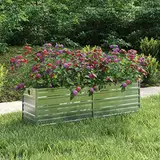 BOWEKAM Home & Garden-Garden Hochbeet, 160 x 40 x 45 cm, verzinkter Stahl, silberfarben, Möbelauswahl
