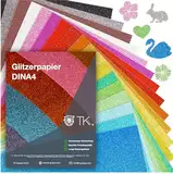 50x Blatt Glitzerpapier zum Basteln - Glitterpapier 300 g/m² - Glitzer Papier zum Basteln - Basteln & Gestalten