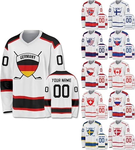 XYYYHTL Personalisiertes Eishockey Trikot Herren Damen Gestalten Sie Ihr Hockey Trikots mit Ihrem Namen/Team/Nummer