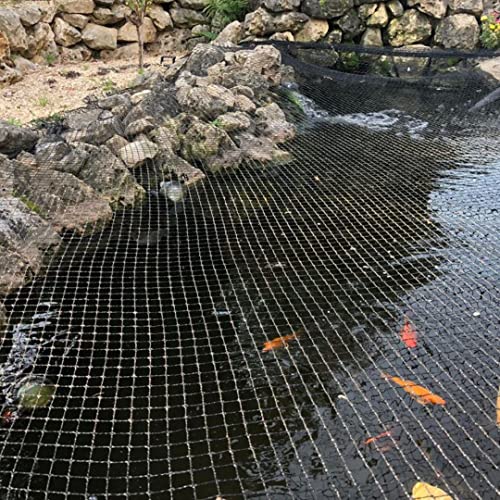 AquaOne Teichnetz feinmaschig 6x4m I Teichabdeckung für laubfreien Teich I vielseitiges Netz in schwarz I Abdecknetz mit 16 Spießen I Schutznetz für Gartenteich