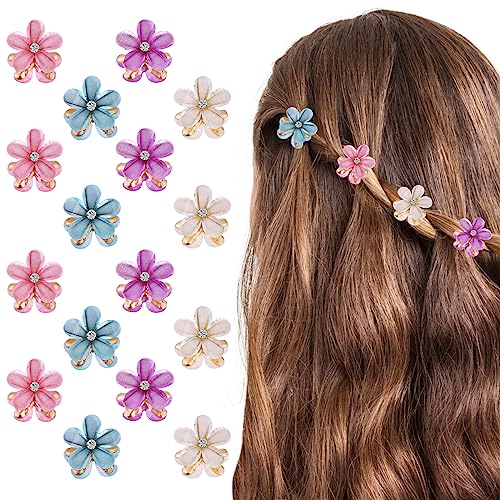 cobee Kleine Blumen Haarspangen, Mini Diamant Blumen Haarspange Pearl Blumen Klein Haarklammer Haarschmuck für Damen Mädchen Geburtstag Party Hochzeitsfeier