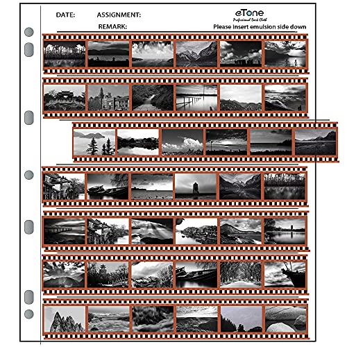 eTone 35mm Säurefreie Filmtasche Filmnegativ-Aufbewahrungstasche 135 Loseblatt-Folienbeutel…