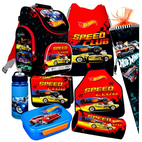 HOT Wheels Cars Autos 8 Teile Schulranzen RANZEN SCHULTÜTE TORNISTER Tasche Set mit Sticker von Kids4shop