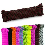 NEU AMZoutdoor® 4mm Paracord 550 Schnur | Paracord Schnur | 7 Kernstränge | Outdoor Ausrüstung | Outdoor Camping (10 Meter,Rotb-Schw)