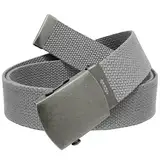 Build A Belt Klassische Schiebeschnalle für Damen, antikes Silber, 3,2 cm breit, mit Canvas-Webgürtel, Grau, XXXL 36W-46W