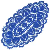 BOMHCS Spitzen-Tischläufer, oval, Breite (25,4 cm - 30,5 cm) x Länge (50,8 cm bis 55,9 cm), handgefertigte Häkelvase, Deckchen, Kommode, Schals, Tischdecke (1, blau), 1 Stück