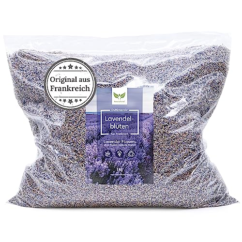 NaturaForte Lavendelblüten getrocknet 1kg – französischer & duftintensiver Lavendel für Potpourri Duft, Duftkissen, Lavendelsäckchen, Seifen u.v.m.