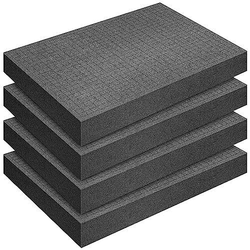 4 Stück 400 x 300 x 50 mm Rasterschaumstoff Würfelschaum - Werkzeugkoffer Kamerakoffer Schaumstoff,Koffereinlage,Tabletop Miniaturen,Werkzeug