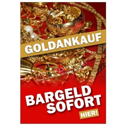 net-xpress Werbeposter für den Goldankauf A1, Werbeplakat Plakat Poster Gold Bargeld