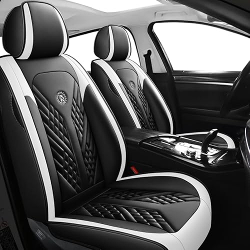 DENGFU Autositzbezüge, universal, komplettes Set für Daihatsu Move/Rochy/Sirion/Terios/Yrv/Materia Autositzbezug, Schwarz / Weiß
