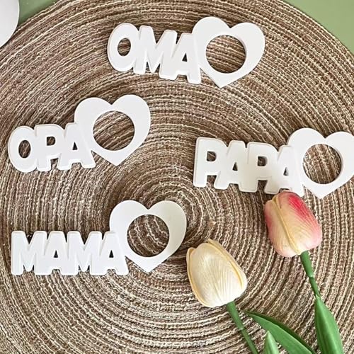 4 Stück Silikonformen Gießformen, Silikonform Buchstabe Gießformen Silikon MAMA/PAPA Gipsformen zum Gießen Pralinenschachtel Giessform Silikonform für Handwerk Muttertag Vatertag
