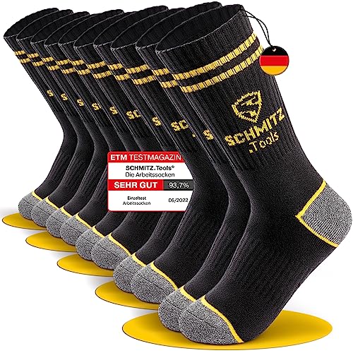 SCHMITZ.Tools Arbeitssocken Herren 43-46 in Premium Qualität - Work Socken - Arbeits Socken 43-46 - Herren Arbeitssocken Damen - Worker Socken Herren Arbeit – Baumwolle - Atmungsaktiv - 5 Paar