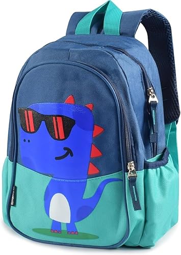 Newtic Kindergartenrucksack Kinderrucksack Jungen Mädchen mit Cartoon Dinosaurier, Kleiner Freund Rucksack Kindergarten, Rucksack Kinder für Kita Kindergarten Kinder Ab 2-5 Jahren