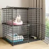 Pet's Home, Katzengehege, Hundekäfige for kleine Hunde im Innenbereich, Haustier-Laufstall for Katzen, Abnehmbarer extra großer Katzenlaufstall, Kleintierkäfig mit Türen(75 * 49 * 73cm)