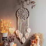 Traumfänger Wandbehang Gewebte Feder Wandbehang Handgemachter Boho Quasten Traumfänger Dekoration Wohnkultur Ornament Bastelgeschenk für Schlafzimmer Wohnzimmer Vintage Hochzeit Home Dekorationen