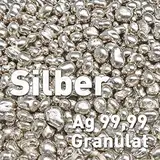 Silber Granulat 25g Silbergranulat Feinsilber Ag 99,99 rein Element Silbernuggets - Polymet - Reine Metalle.®