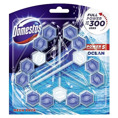 Domestos Power 5 WC-Stein Ocean 3er-Pack mit der Hygiene-Kraft für ein sauberes WC