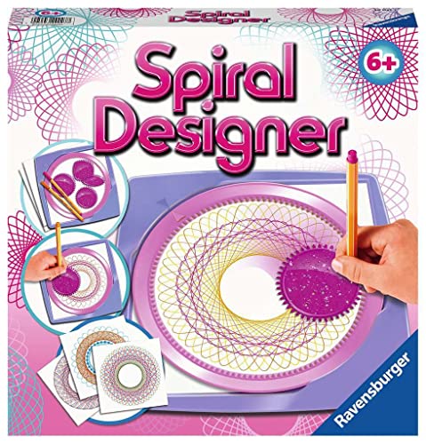 Ravensburger Spiral-Designer Girls 29027, Zeichnen lernen für Kinder ab 6 Jahren, Zeichen-Set mit Schablonen für farbenfrohe Spiralbilder und Mandalas, White