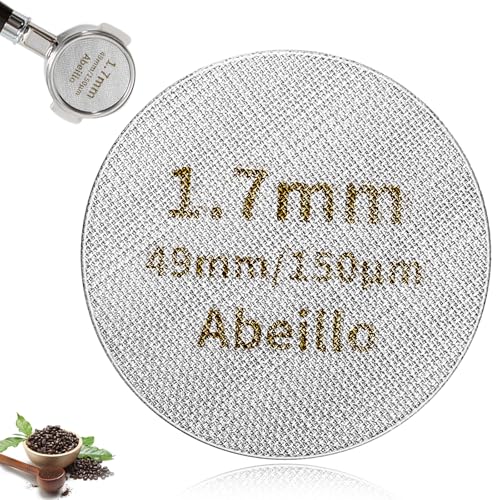 Abeillo Puck Screen 49mm, Wiederverwendbar Siebträger 49mm, Puck Sieb Edelstahl 316, 1,7 mm Dicke, 150 µm - Espresso Sieb für Siebträger, Barista Zubehör