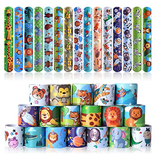 flintronic 30Pcs Schnapparmbänder für Kinder, Bunte Armbänder mit Tier/Weltraum/Dinasour/ Einhorn/Meerjungfrau Schnapparmbänder Mitgebsel Kindergeburtstag Gastgeschenke, für Kinder Jungen & Mädchen