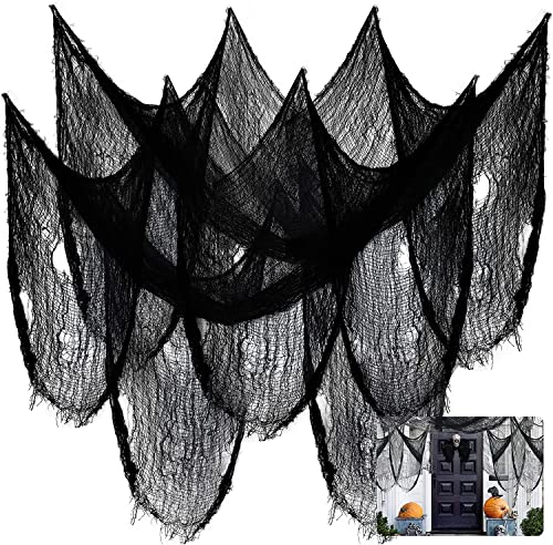 Yi'antai Halloween Deko Stoff, 120 x 1000 cm Gruseliges Tuch Unheimlich, Halloween Horror Dekostoff Käsetuch Baumwolle, Tücher Halloween Dekorationen für Halloween Party Spukhäuser Türöffnungen