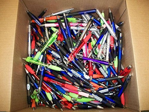 500 Lot Misprint Ink Pens, Ball Point, Plastic, Retractable by Closeouts For Less
