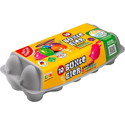 10 Bunte Eier Gekocht & Gefärbt aus Bodenhaltung im Karton Frische gefärbte Ostereier Marmoriert aus Deutschland Größe M