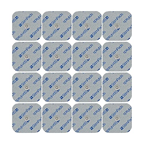 StimPads EMS und TENS Elektroden Pads - 16 Stück, 45X45mm, 3,5mm Snap für Sanitas, Beurer, Bluetens, usw. Elektroden - Zuverlässige Qualitativ Hochwertige Klebeelektroden-Zertifiziertes Medizinprodukt