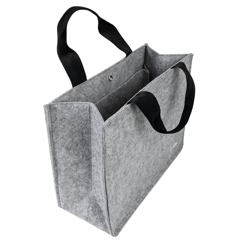SIGEL BA430 Desk Sharing Bag Basic, Organizer für mobiles Arbeiten, faltbar, synthetischer Filz, hellgrau, Medium 36 x 15 x 28 cm