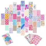 50 x adrette, ästhetische Bilder Wandcollage-Set, Retro-Stil, Foto-Kollektionen, Collagen, Wohnheim-Dekorationen für Jugendliche und junge Erwachsene, Wanddruck-Set, kleine Poster für Zimmer