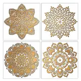 4 Stück Groß Mandala Schablonen Stencils Set, Wiederverwendbares DIY Malerei Vorlage Zubehör, Blume Handwerk Schablone zum Malen an der Wand Boden Fliese Kissen Dekoration (30x30CM)