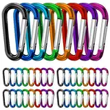 40 STK Karabinerhaken Bunt Karabiner Schlüsselanhänger 40 x 4mm Karabiner Klein Carabiner Set mit Schnapphaken für Rucksack Hundeleine Camping Angeln Reisen (40Stk Karabinerhaken Bunt)