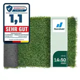 Floordirekt Premium Kunstrasen - Rasenteppich - Rollrasen - Kunststoffrasen - Garten-Rasen - Rasen für Balkon, Terrasse & Garten (Riviera (Höhe: 14mm), 100x100 cm)