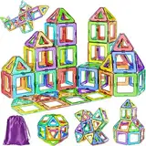 COOLJOY Magnetische Bausteine, 40 Teile Magnetbausteine Magnete Kinder, Magnetspielzeug Tiles, Magnet bausteine für Spielzeug ab 3 4 5 6 Jahre Kinder Jungen und Mädchen Geschenk