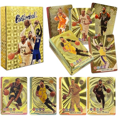 55 Pcs Basketball Star Karte, Einzigartige Design Basketball Kartes, Basketball Stern Sammeln Kartes, Cool Basketball Cards, Basketball Gold Cards, Basketball Fans, Kinder, Teenager, 88 * 63mm