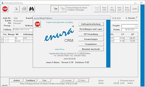 enura Netzarbeitsplatz Version 5.x (1 zusätzlicher Netzarbeitsplatz)