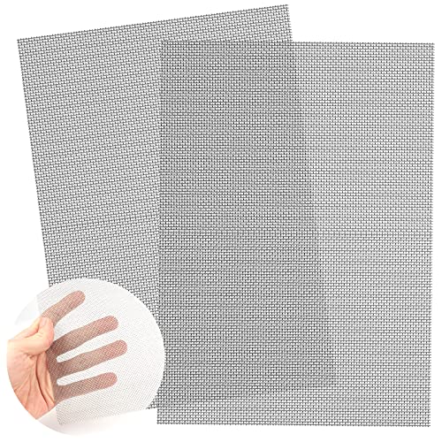 2 Stück Drahtgitter Feinmaschig Wire Mesh Fliegengitter Feinmaschiges,30 X 21cm Insektengitter Metallgitter Fedrahtnetz 1mm Löcher 20 Mesh Drahtgewebe für Lüftung,Filter,Sicherheit,Fenster,Garten