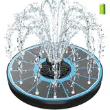 SZMP Solar Springbrunnen mit 3.5 Watt, 2000mAh Akku - Arbeiten an Trüben Tagen - 2025 Upgrade Glas Solar Teichpumpe Wasserpumpe Solar Schwimmender Fontäne Pumpe mit 8 Effekte für Garten, Vogel-Bad