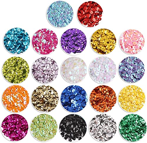 JOFONY 9460 PCS Pailletten zum basteln,Bulk gemischte Farben lose Pailletten für Handwerk Pailletten und Spangles für DIY Herstellung 6MM,110 Gram