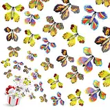 QINREN 20 Stück Flying Butterfly Toy Set, Wind Up Butterfly Toy Gummiband Powered Butterfly Bright Colors Magische Schmetterlingskarte Wind Up Butterfly Toy für große Überraschung Geburtstag Hochzeit