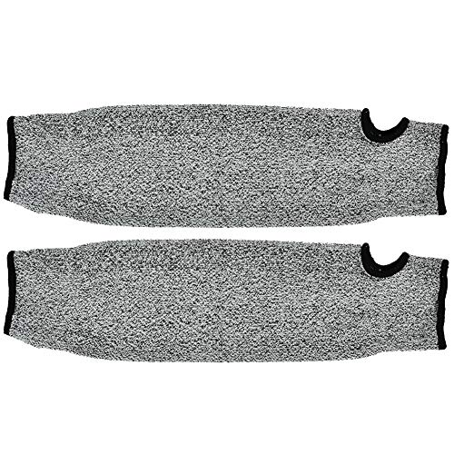 Sicherheitsmanga für den Schutz des Abriebs, Schnitt um 5 Niveaus von 5 Stufen für die Bau- und Bergbauindustrie, HPPE + Nylon, Grau, 1 Paar (L = 45 cm)