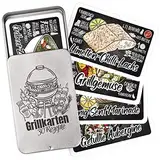 Chroma Products Grillrezepte auf 30 Karten: Grillen Geschenk mit Abbildungen und Erklärungen in Metalldose, Kartenspiel statt Grillen Buch, für Anfänger und Fortgeschrittene (Metalldose)