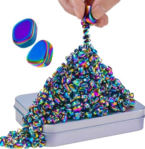 Coolden 500+ Stück Crack Magnets Set, Bunte Magnetsteine Stresskiller mit 2 Große Magnetic Steine für Stressabbau Kreativität ASMR ADHS, Fidget Magnete Spielzeug Geschenk für Erwachsene Jungen Mädchen