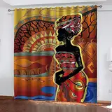 Vorhang Blickdicht Stammes-Wandbild 3D Drucken 100% Polyester Verdunkelung Geräuschreduzierung Ösenvorhang Für Wohnzimmer Fenster Schlafzimmer Kinderzimmer 280 X 250 Cm - Vorhang Für Das Ess -5E6V-O6U