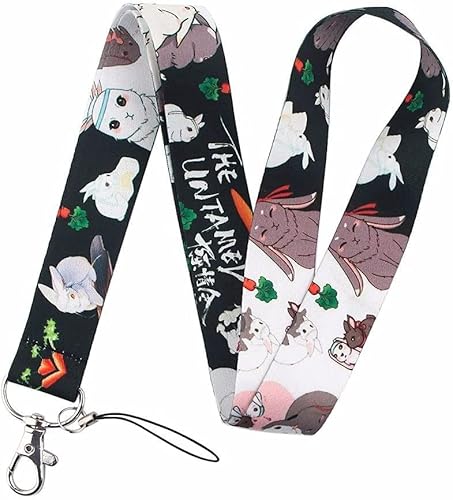 Geschnittenes Kaninchenmuster LAN Wangji Handy-Lanyard Cartoon-Gurtband Handyband Anime Mo Dao Zu Shi Lanyards Handy-Hängeseil(01)